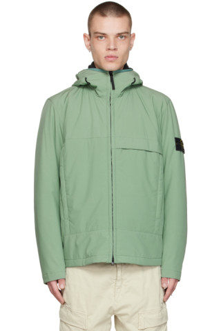 Stone Island: Green Soft Shell-R Jacket | SSENSE