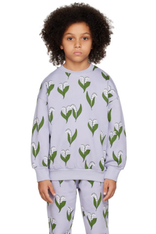 Latterlig ur Generalife Kids Blue Lily Of The Valley Sweatshirt by Mini Rodini on Sale