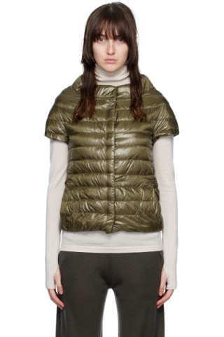 Herno: Khaki Emilia Down Vest | SSENSE UK