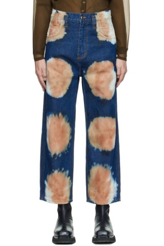 Indigo Baggy Jeans by Eckhaus Latta on Sale