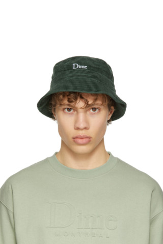 Dime: Green Corduroy Bucket Hat | SSENSE