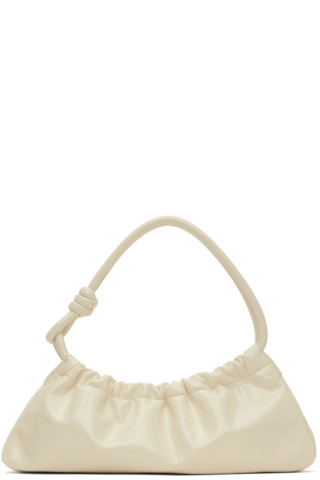 Nanushka: Off-White Vegan Leather Valerie Shoulder Bag | SSENSE