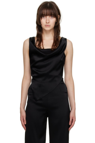 Nanushka: Black Petra Tank Top | SSENSE Canada