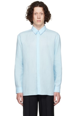 Gabriela Hearst: Blue Nicolas Shirt | SSENSE UK