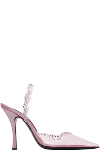 【関税込み】Les Petits Joueurs ピンク Jerry Waves ヒール Pink Jerry Waves Heels by Les Petits Joueurs on Sale