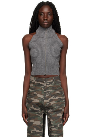 SSENSE Exclusive Gray Turtleneck Vest by Fax Copy Express on Sale