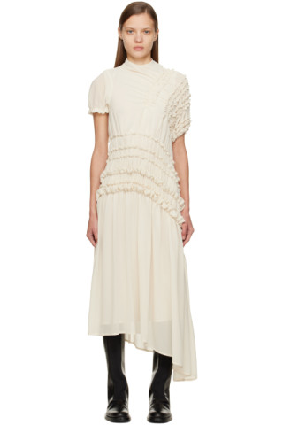 Off-White Eames Midi Dress by Beaufille on Sale