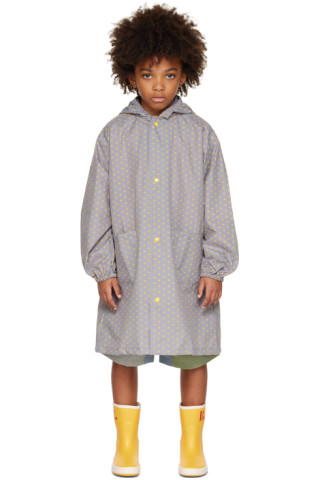 Kids Gray Printed Rain Jacket by Kodomo BEAMS on Sale