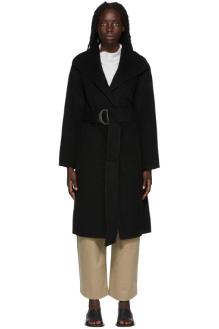 Black Belted Coat by Vince on Sale