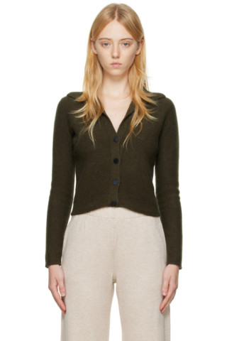 Vince: Green Polo Cardigan | SSENSE