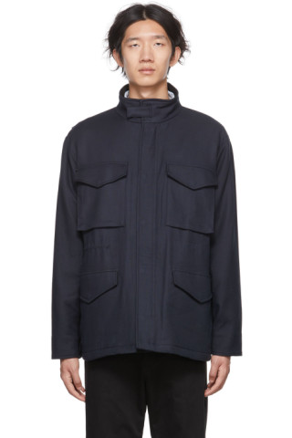 Navy Field Jacket by Vince on Sale