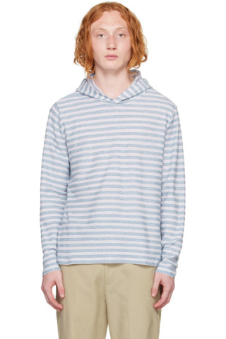 Signature Chunky Stripes Hoodie - Luxury Blue