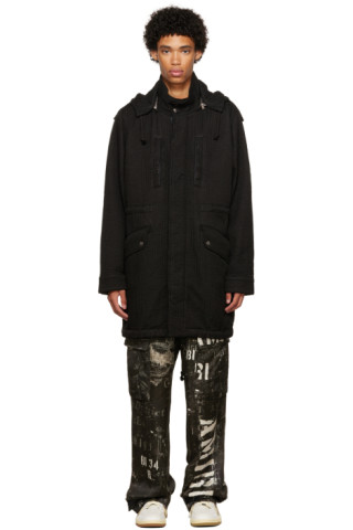 AMIRI: Black Quilted Fishtail Parka | SSENSE