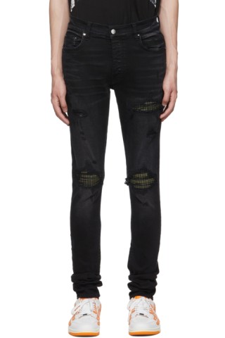 AMIRI: Black MX1 Plaid Jeans | SSENSE