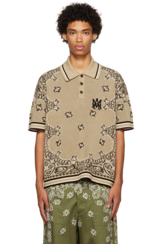 AMIRI: Beige Bandana Polo | SSENSE