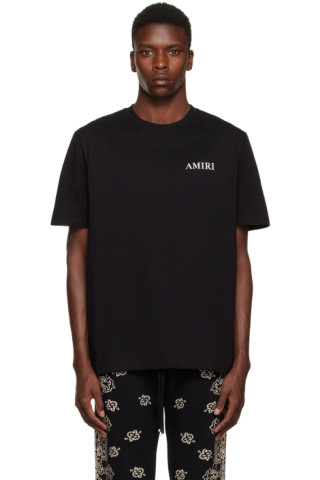 Logo Cotton Jersey T Shirt in Black - Amiri