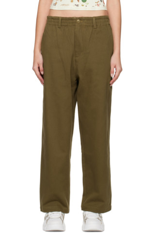 Green Wide Leg Trousers by Butter Goods on Sale