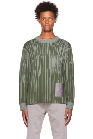 A-COLD-WALL*: Green Jacquard Sweater | SSENSE
