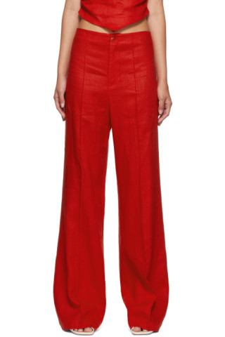 Reformation - Red Silvie Trousers