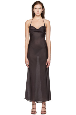 GUIZIO: SSENSE Exclusive Brown Maxi Dress | SSENSE