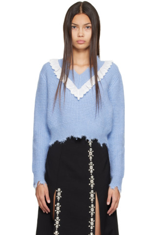 Shushu/Tong: Blue Lace Sweater | SSENSE