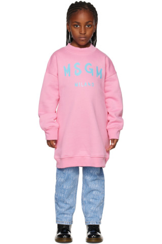 Kids Pink Printed Dress by MSGM Kids | SSENSE