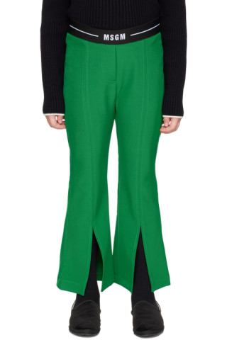 MSGM 키즈 그린 플레어 바지