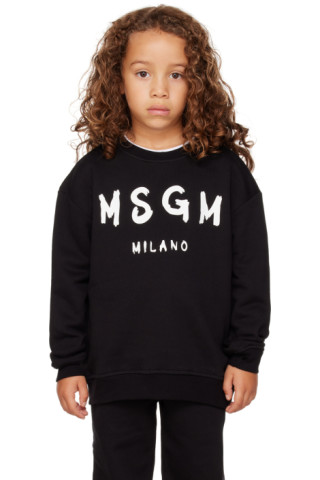 Kids Black Logo Sweatshirt by MSGM Kids on Sale