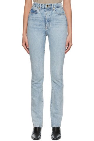 Blue Daria Jeans by KHAITE on Sale