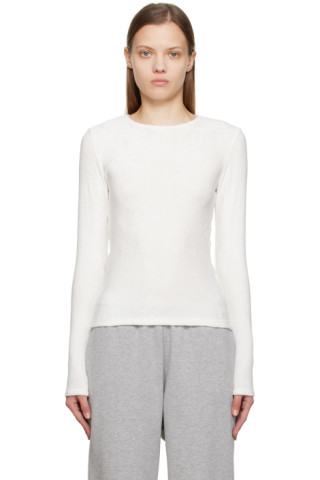 White Omo Long Sleeve T-Shirt by Baserange on Sale