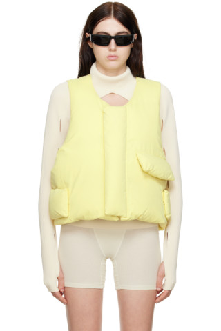 Yellow Pillow Down Vest by Entire Studios on Sale