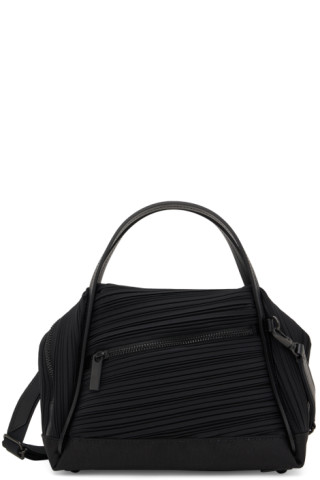 Pleats Please Issey Miyake: Black Bias Pleats Bag | SSENSE Canada