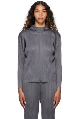 Gray Monthly Colors July Jacket by Pleats Please Issey Miyake on
