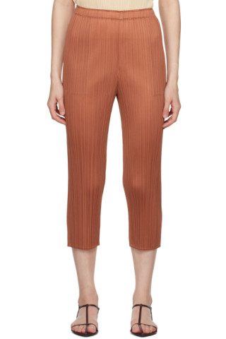 Brown Monthly Colors June Trousers by Pleats Please Issey Miyake
