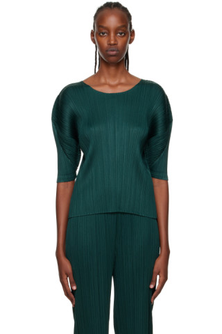 Pleats Please Issey Miyake: Green Monthly Colors August T-Shirt ...
