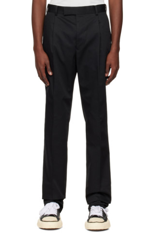 Black Pleated Trousers by WACKO MARIA on Sale