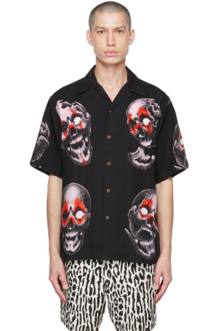 Black 56 Tattoo Studio Edition Shirt by WACKO MARIA on Sale