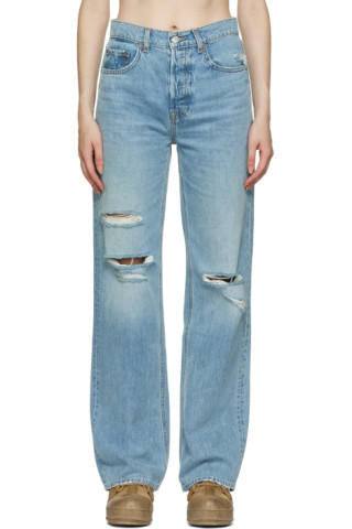 Grlfrnd: Blue Brooklyn Jeans | SSENSE