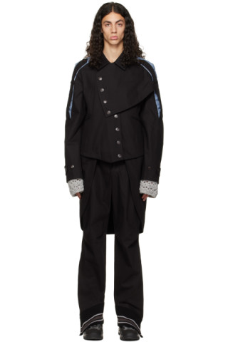 Black Aden Coat by Kiko Kostadinov on Sale