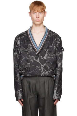 Black Valakas Bomber Jacket by Kiko Kostadinov on Sale