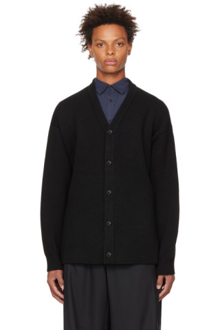 Black Button Cardigan by N.Hoolywood on Sale