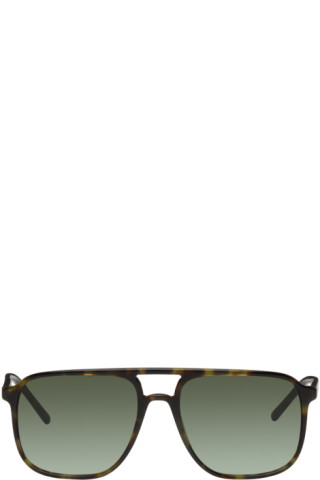 Dolce and Gabbana faux tortoiseshell sunglasses, Silver tone logo