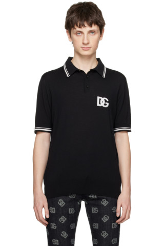 Dolce & Gabbana: Black Semi-Sheer Polo | SSENSE