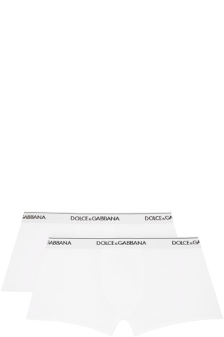 Two-Pack White Boxer Briefs by Dolce&Gabbana on Sale