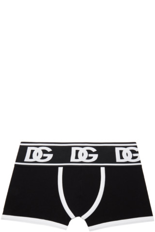 Black Two-Way Stretch Boxers by Dolce&Gabbana on Sale