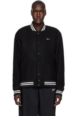 Black Sportswear Authentics Varsity Jacket by Nike on Sale