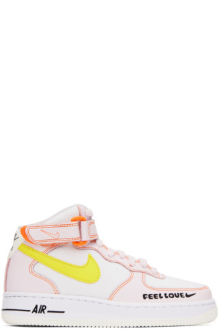 white & pink air force 1 07 essential trainers