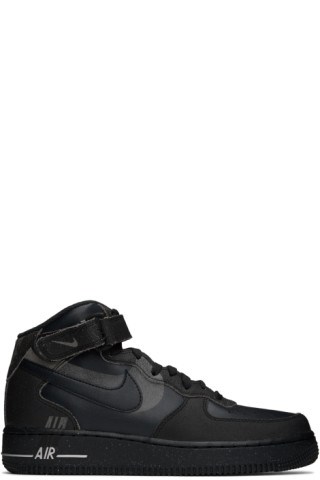 Black Air Force 1 Mid '07 Sneakers by Nike on Sale