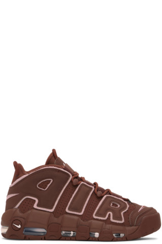 NIKE Air More Uptempo SE rubber-trimmed leather and mesh sneakers