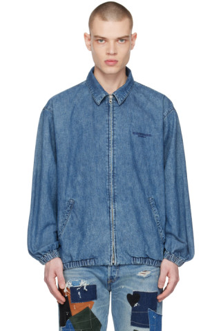 Indigo Zip Denim Jacket by Neighborhood on Sale